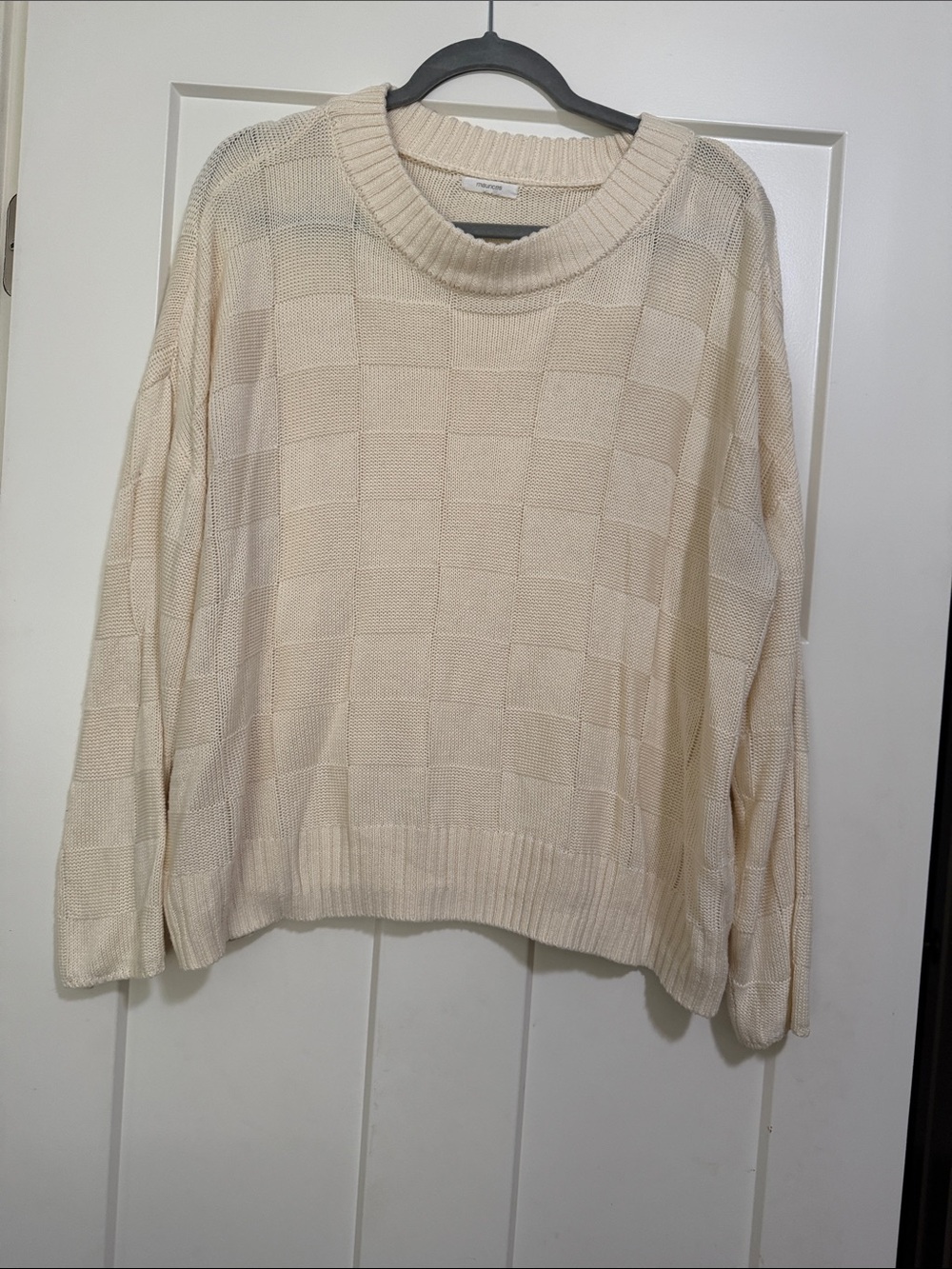Maurices Cream Textured Crewneck Sweater